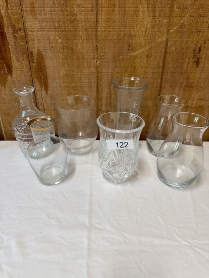 Box Lot/Heavy Glass Vases, ETC