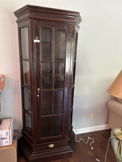 Nice Tall Curio Lighted Cabinet with Key/3 Glass Shelves (Local Pick Up Only)