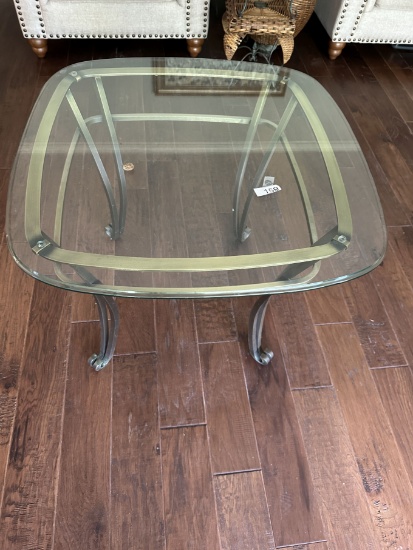 Glass Top/Metal Frame End Table (Local Pick Up Only)