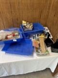 Box Lot/Blue Storage Boxes, Hobby Material, Bamboo Skewers, ETC
