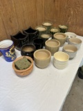 Box Lot/Ceramic Pots, Planting Pots, ETC
