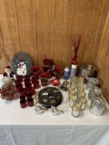Box Lot/Christmas Décor, Clear Rope Light, Candle Holders, ETC