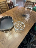 Box Lot/Large Wall Décor, Plant Stand, Wooden Tray (Local Pick Up Only)