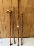 (4) Wooden Walking Sticks/Canes