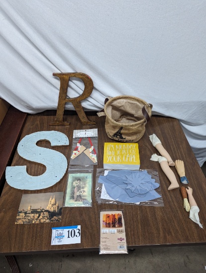 Letter Signs, Doll Parts, etc