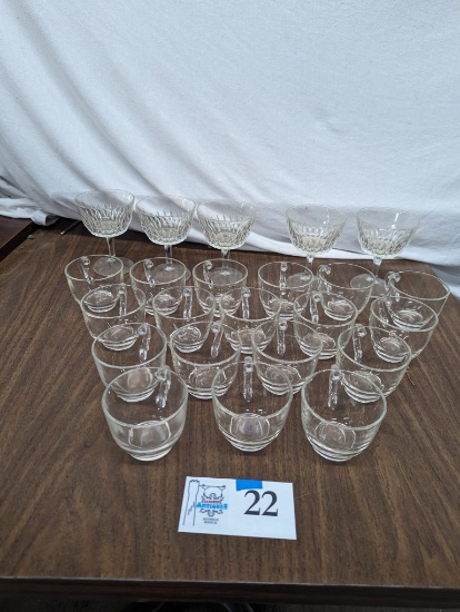 punch cups and champagne glasses