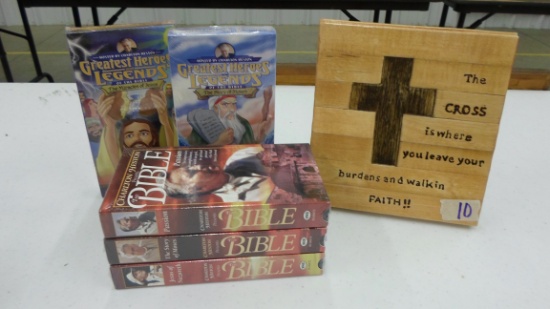 religious films and decor, 3 new vhs the bible by charlton heston and two greatest heroes of the bib