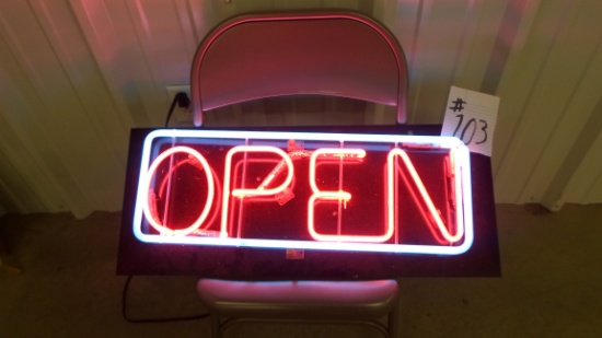 open sign, neon sign works 12in tall and 29in long