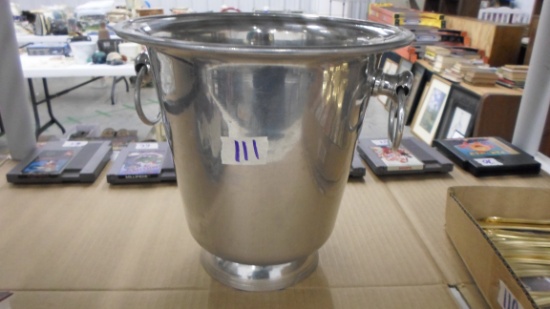 ice bucket, large metal ice bucket with handles 10in tall
