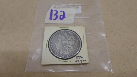 morgan dollar, silver coin 1886-P