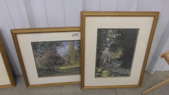 monet prints, two very nice framed landscapes by the famous artist size is the same as lot 149