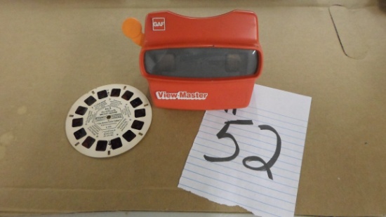 view master, vintage in red with a slide disc of mickey mouse