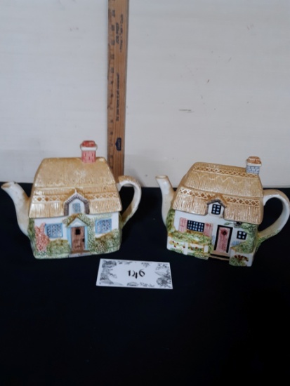 Ceramic Cottage Themed Tea Pots