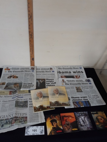 2008 Newspapers, Billy Graham books, Xfiles cards