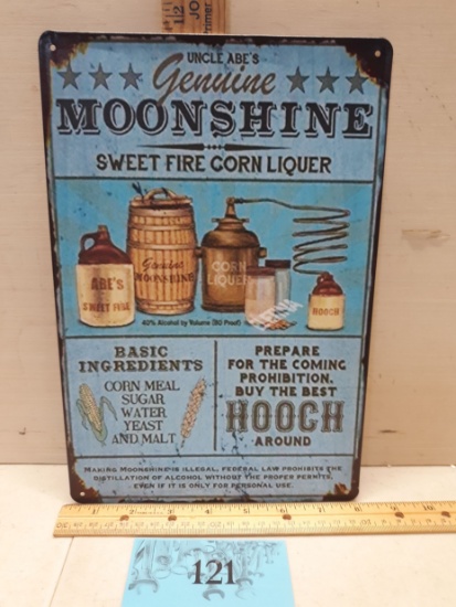 Metal Sign, Genuine Moonshine, New