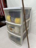 3 Drawer Plastic Storage with Contents/Yarn