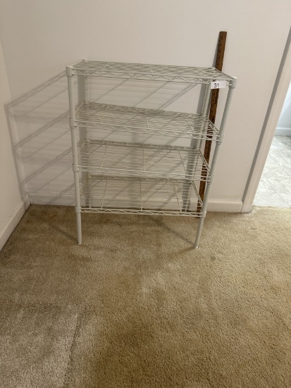 White Metal 4 Shelf Storage Rack (Local Pick Up Only)