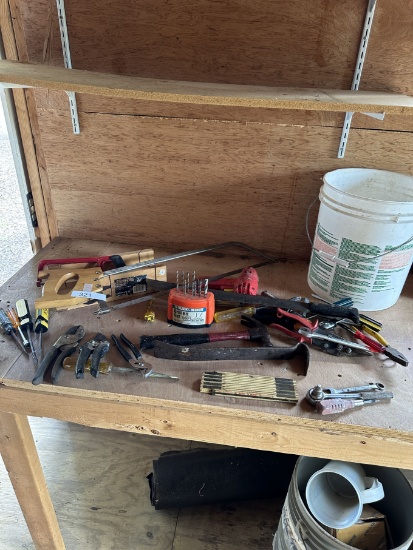 Bucket Full of Misc Tools, Machete, ETC