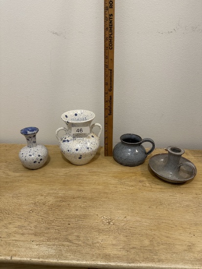 Box Lot/Misc Décor Pottery Pieces, ETC