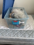 Rubbermaid Lidded Tote Full of Crochet Cotton, ETC