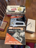 Box Lot/Stapler, Knives, Cigar Box, ETC