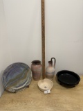 Box Lot/Misc Décor Pottery Pieces, ETC