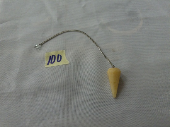 pendulum, yellow aventurine crystal pendulum with chain and gemstone used for dowsing and energy hea