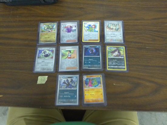 pokemon cards, lot of 10 english holographic cards in hard top loaders