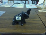 elephant figure, hand carved black onyx 4.5in tall