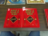 year in review coffee table books, lot of two opened issues includes 1948 and 1958 both from the 199