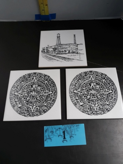 Decorative Tiles, West Point Peppermill Calhoun Plant, Myan Calendar