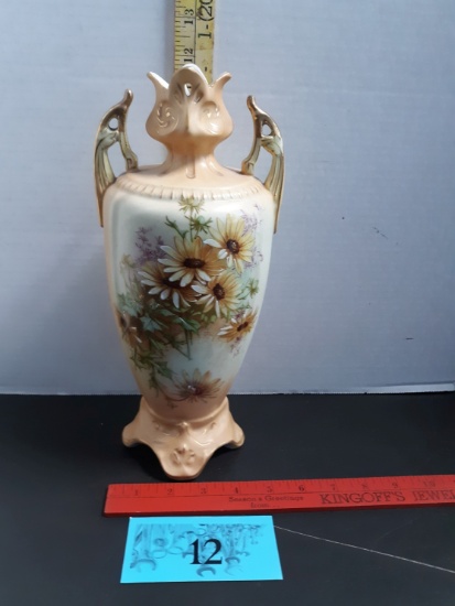 Antique Porcelain Double Handle Vase, Royal Wettina
