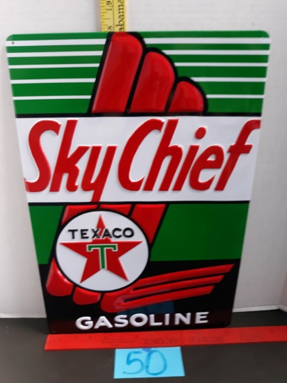 Metal Texaco Sky Chief Sign New