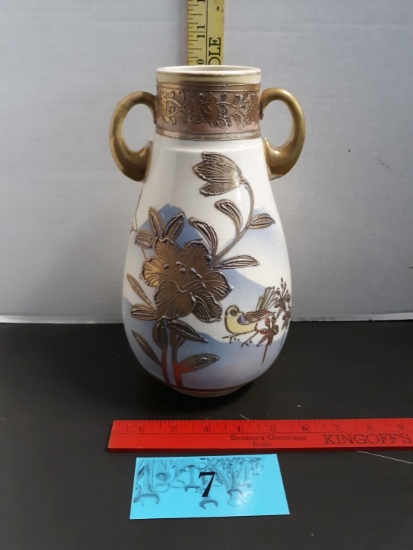 Vintage Nippon Japanese Morige Art Pottery Vase, small chip