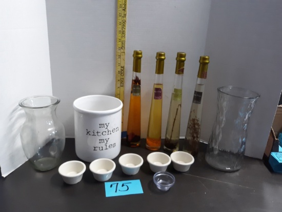 Misc Lot, Oils, Vases and more