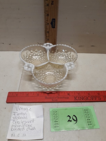 MCM Fenton Moonstone Divided Dish