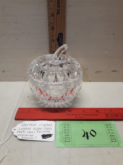 Gorham Crystal Apple Dish
