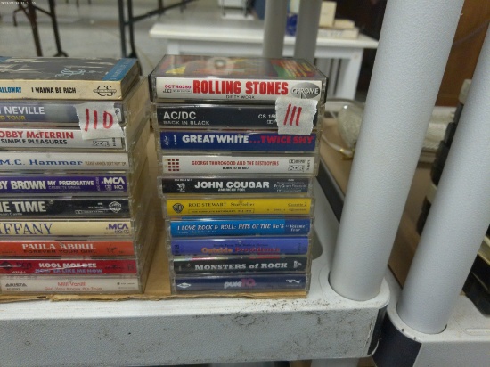 classic rock & roll cassettes, lot of 10 by various popular artist
