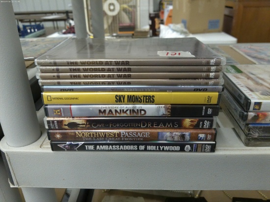 history and documentary series on dvd, 10 total some are new in plastic