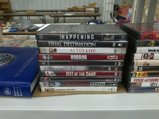 horror movie dvds, lot of 10 includes a boxset for 14 movies total includes some rare titles