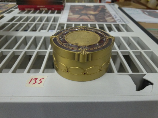 designer dresser box, by things remembered made of brass with swarovski crystals 2in tall and 4in ac