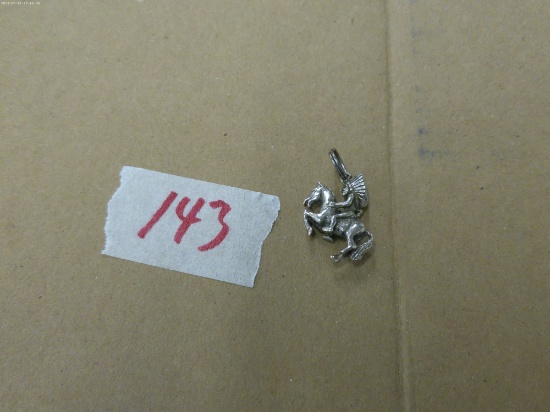 native american sterling charm, warrior on horse 4.1g
