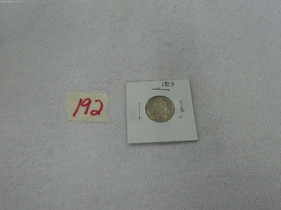 buffalo nickel, 1924-P in card