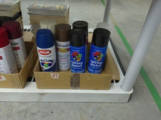 spray paint, 7 cans in good shape see lids for what colors they are