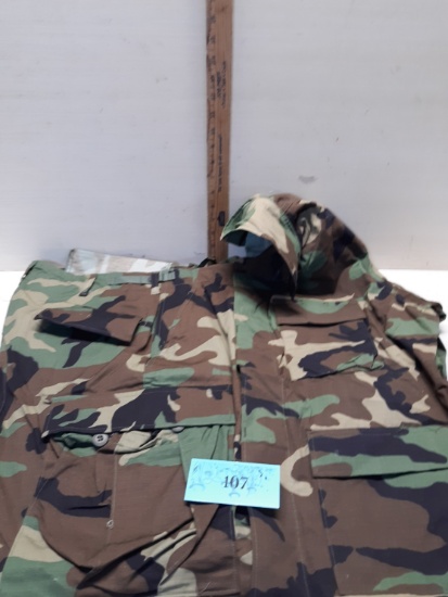 Camo Pants and Jacket, Size Large