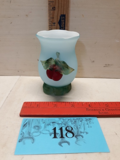 Vintage Art Glass Footed Vase