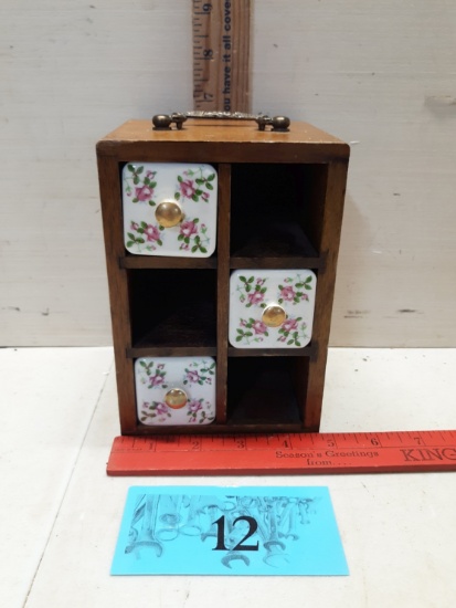 Enesco Wood Box,  Apothecary/ Spice Bottles