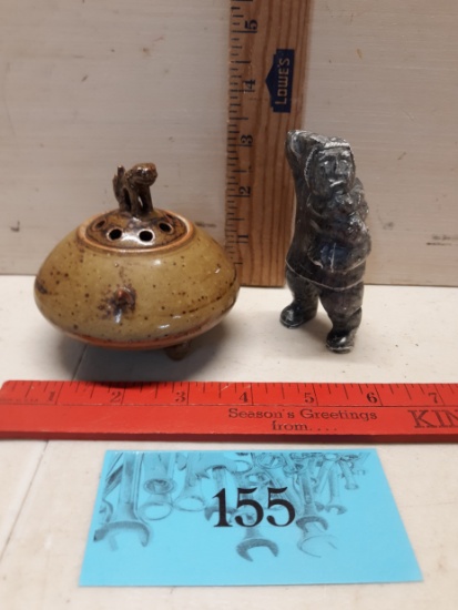 Incense Burner Foo Dog, Stone Carved Figure