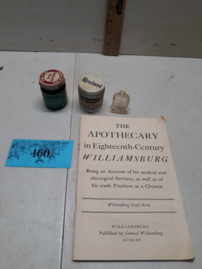 Vintage Apothecary Pamphlet, Vics, Resinol, Bottle