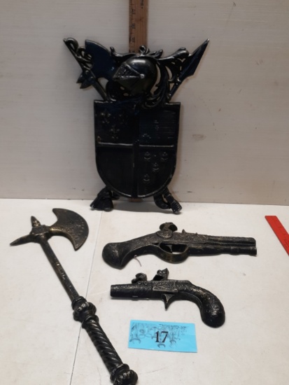 Vintage Hoda Metal Guns, Axe Coat of Arms